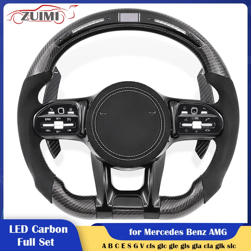 

Carbon LED Car Steering Wheel Assembly for Mercedes-Benz AMG glc gle A C E G V Cla A45 W204 W205 W206 W209 W213 W218 W221 W447