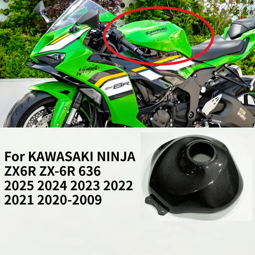 Image of Passend für Kawasaki Ninja ZX-6R 636 2009-2019 2020 2021 2022 2023 2024 2025 Motorrad-Tankabdeckung, Kraftstofftank-Schutzpolster