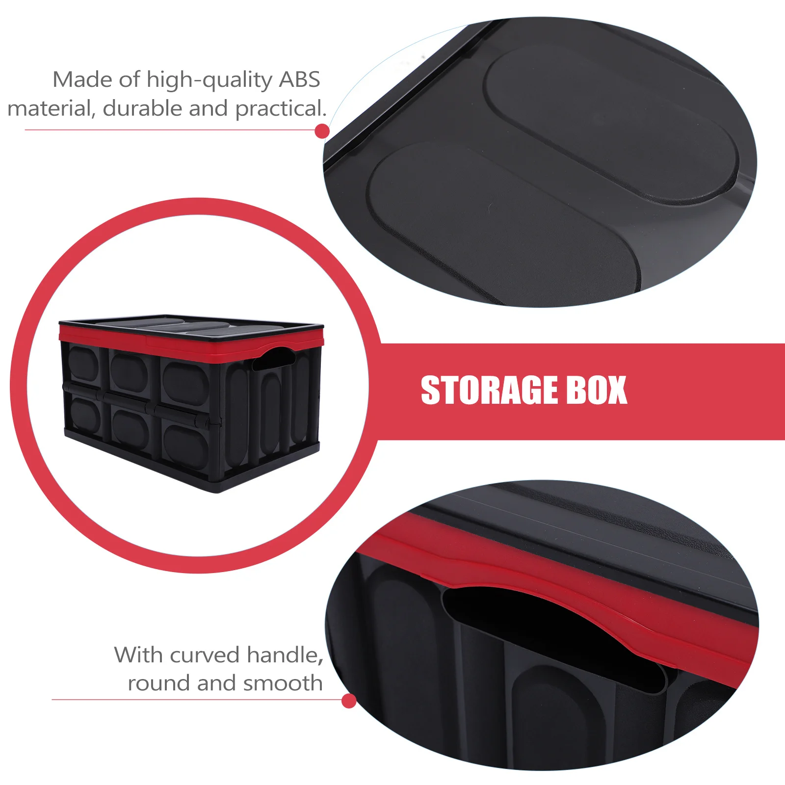 

1pc Foldable Storage Box Abs Large Capacity Home Car Organizer Dust-Proof Lid Collapsible Container For Clothes