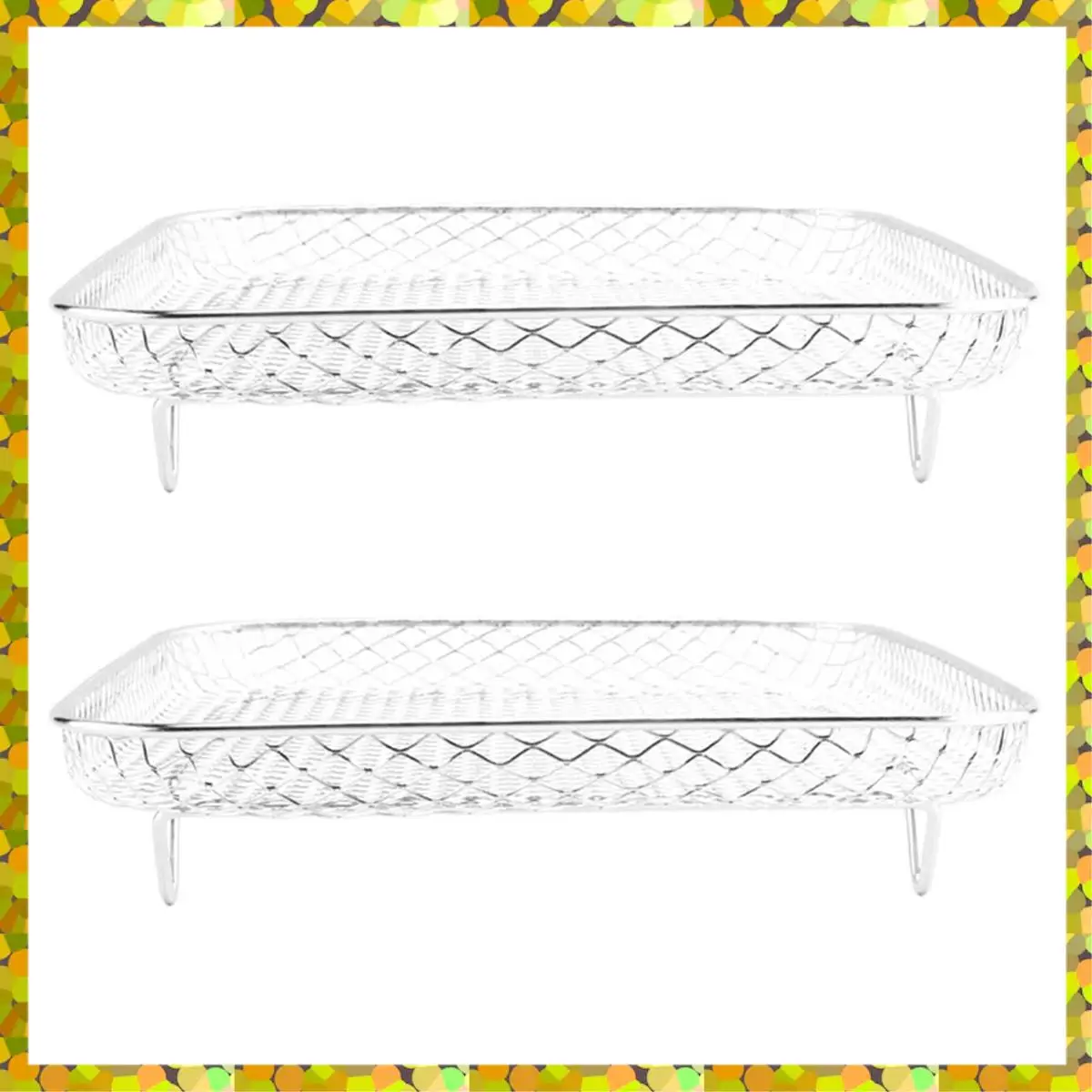 AGLH 2Pcs 8 Inch Air Fryer Rack For Instant Vortex Air Fryer,For ,For COSORI Air Fryer,Square Three Stackable Dehydrator