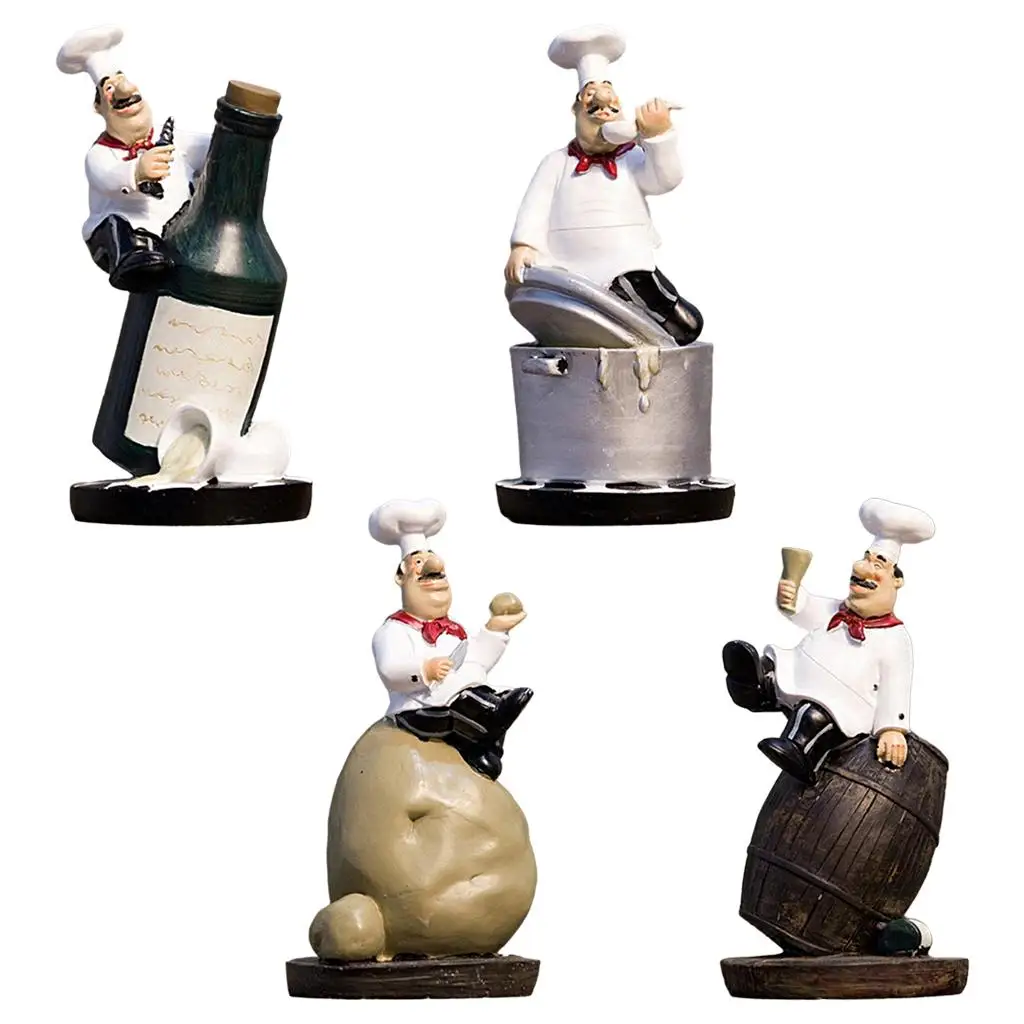 European Chef Figurine Statue Cafe Shop Decoration Craft Gift