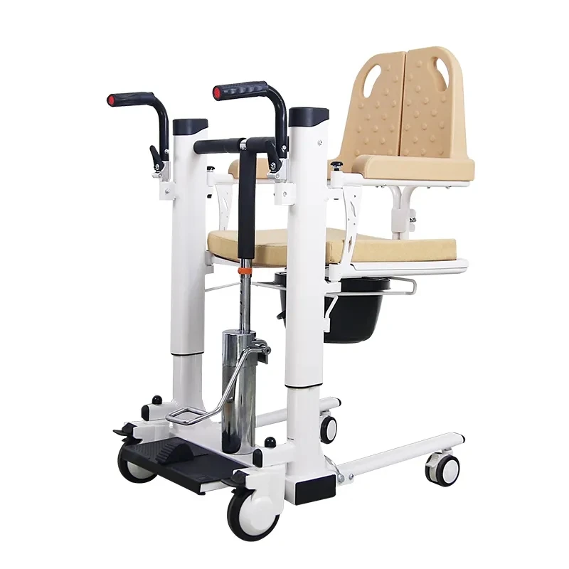 Hot Sale Hydraulic Patient Transfer Lift Commode Wheelchair With Toilet Transfer Bath Chair for Elderly