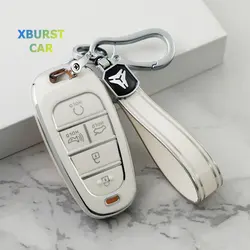 TPU Car Key Cover Auto Shell Fob Case Keychain for Hyundai Santa Fe Tucson 2022 NEXO NX4 Atos Solaris Prime 2021