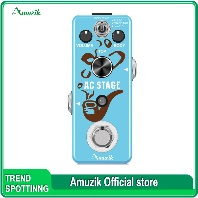 Amuzik-AC Stage Guitar Effect Pedal, Convert Electric Guitar's Signal to Very Realistic Acoustic Sound