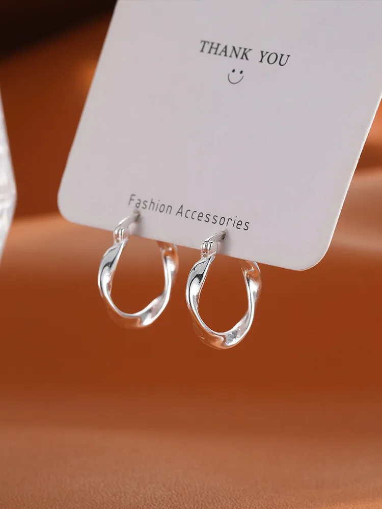 Fashion New Hot Sell 925 Sterling Silver Circle Earrings for Women Real Silver Ear Hoop Initial Earrings