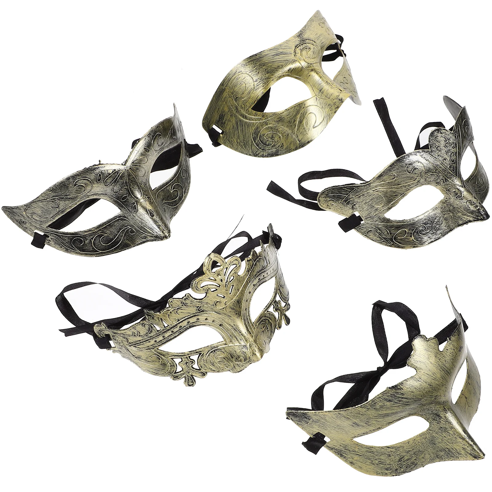 

25Pcs Vintage Plastic Half-Face Mask Decorative Halloween Masquerade Party Cosplay Face Masks Cosplay Half-Face Masks