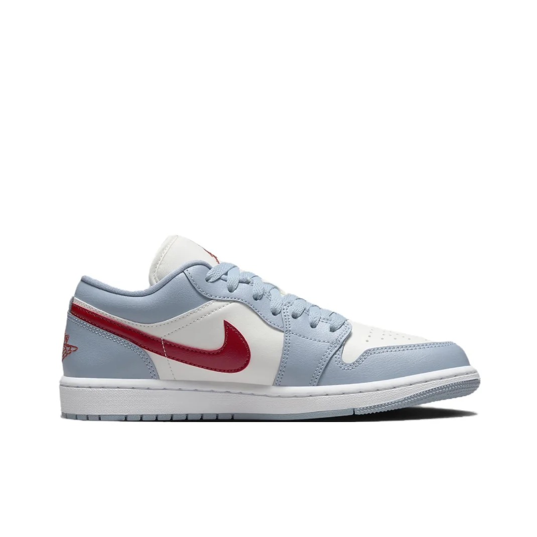 Nike Air Jordan 1 Low Men's and Women's basketball shoes Cushioned comfort casual shoes Trendy Classic Sneakers Light Blue&White