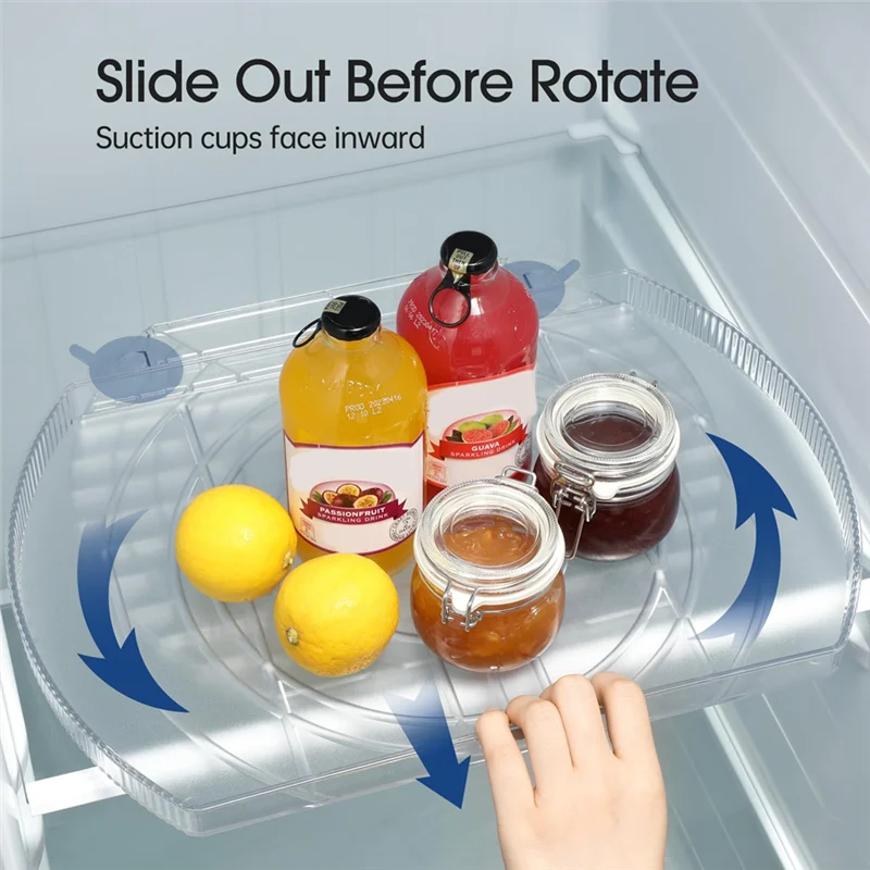 

AY03-1 PCS Square Lazy Susan Organizer Slide And 360° Rotate Rectangle Turntable Organizer And Storage For Fridge For Refrigerat