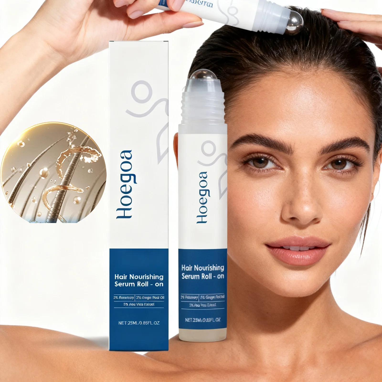 Sérum de croissance des cheveux au romarin, Essence nourrissante, traitement de perte de cheveux pour cheveux plus épais et plus complets