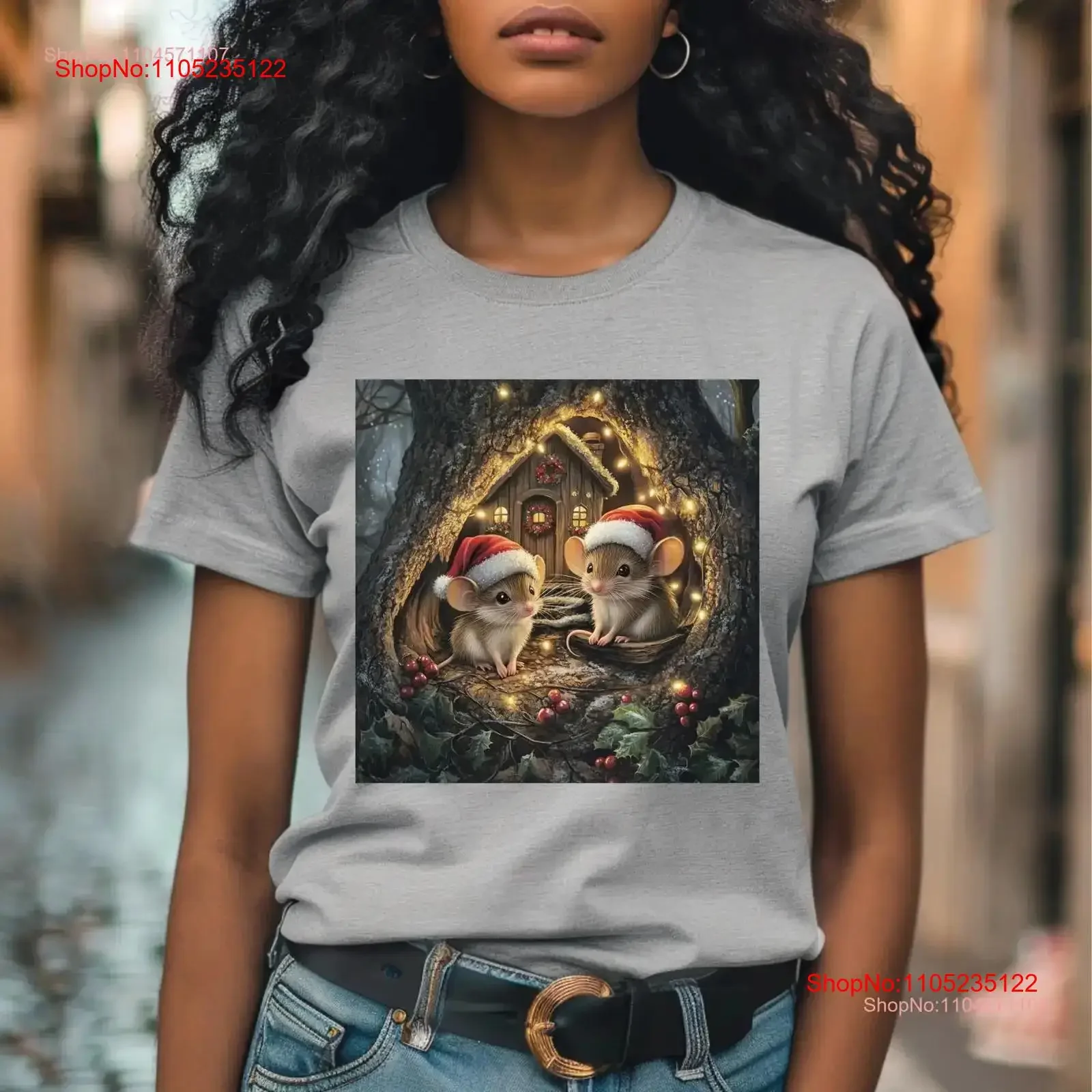 

Tiny Mice Big Holiday Cheer T Shirt Christmas Ornaments Theme Animal Cute Arts Casual Ideas vintage Washed