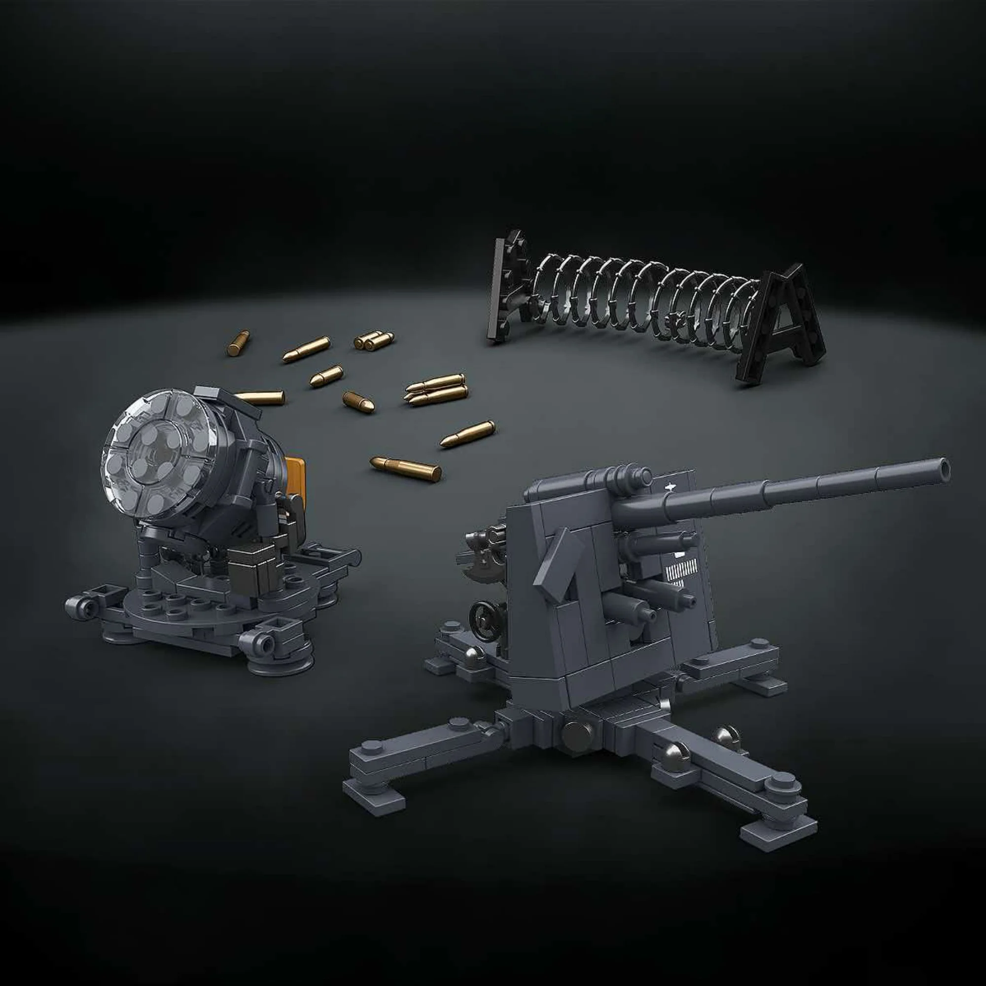346pcs 60 cm Flak Sw-36 8.8 cm Flak 37 Building Blocks Military Classic Main Battle Destroyer Vehicle Bricks Toys Adults Gifts