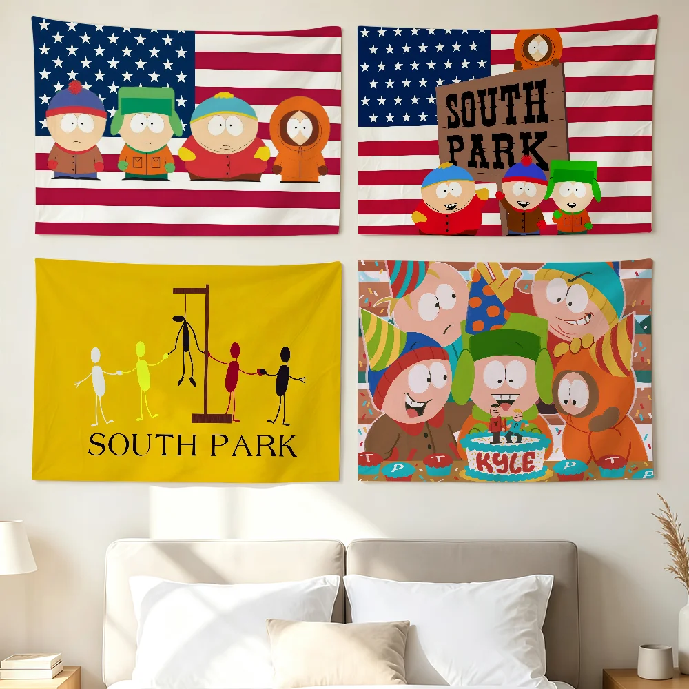 Cartoon Cute S-SOUTH P-PARK T-Towelie-S Flag Wall Decorations Home Decor Suitable For Living Rooms Bedrooms Dormitories Parties