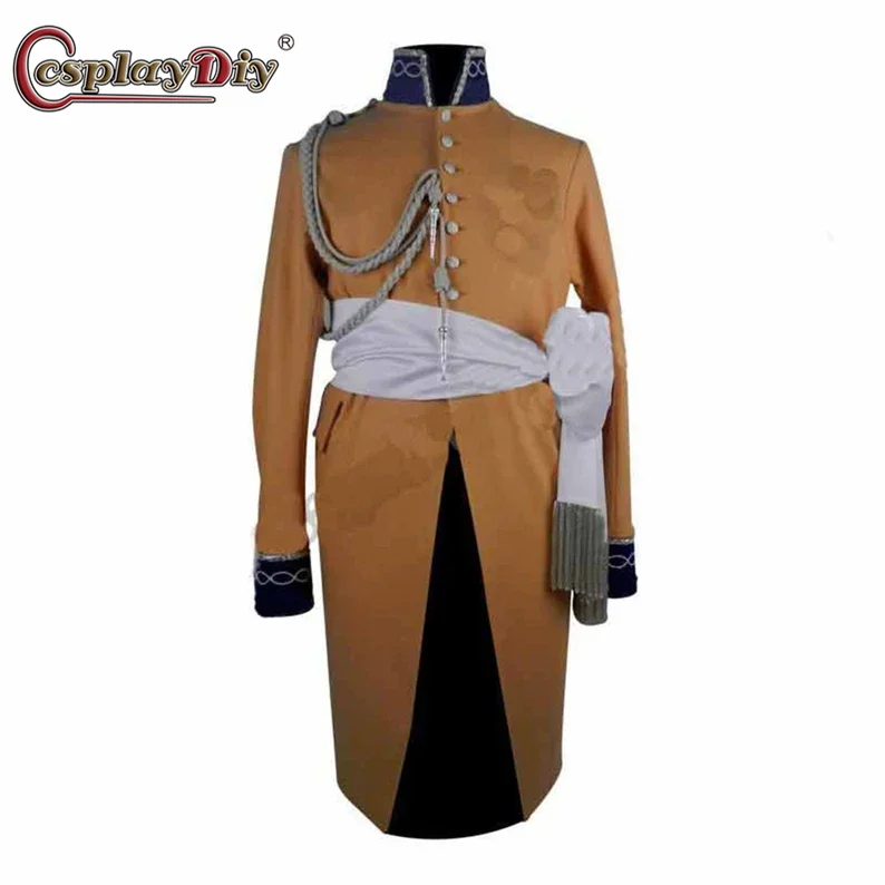 

Cosplaydiy New Men's Brown Jerome Bonaparte King of Westphalia Uniform Long Coat Regency Jacket Historical Georgian suit