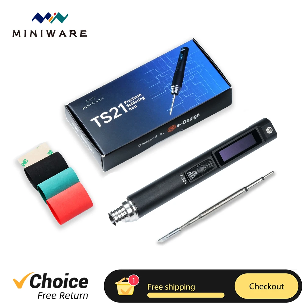 

MINIWARE TS21 Precision Soldering Iron PD 100W Fill Light OLED Portable Smart Solder Station Repair Tool C210 Series Tip T210 KU