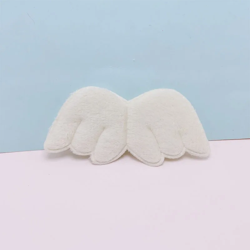 50Pcs 8.5*4CM Two Side Felt Angel Wing Padded Appliques For Children Hat Sewing DIY Headband Hair Clip Accessories Patches