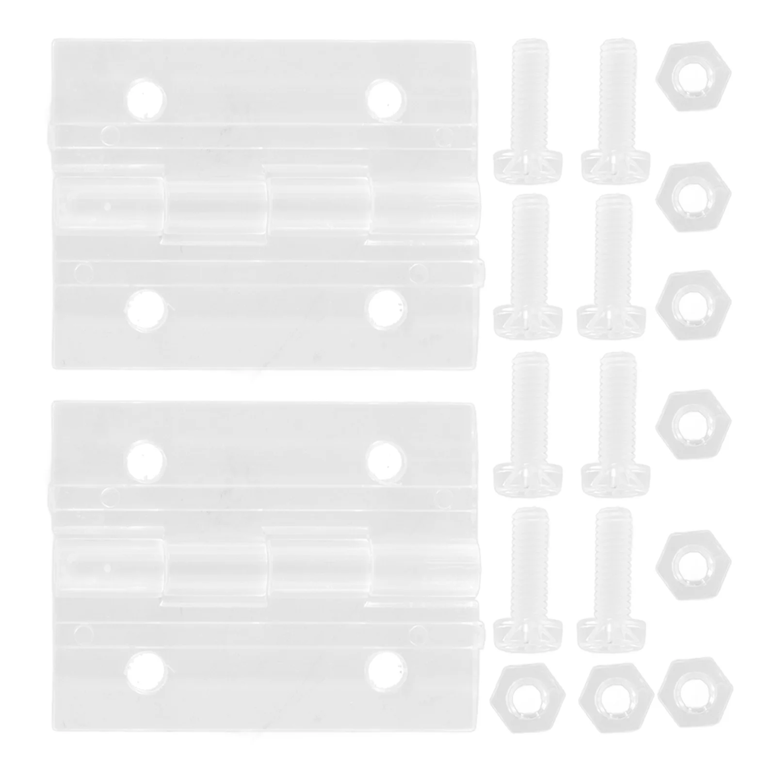 

2 Sets Acrylic Hinges Cabinet Doors Small Box No Screws Needed Continuous For Glass Wood Door Drawer Folding Hinge Mini Hinges