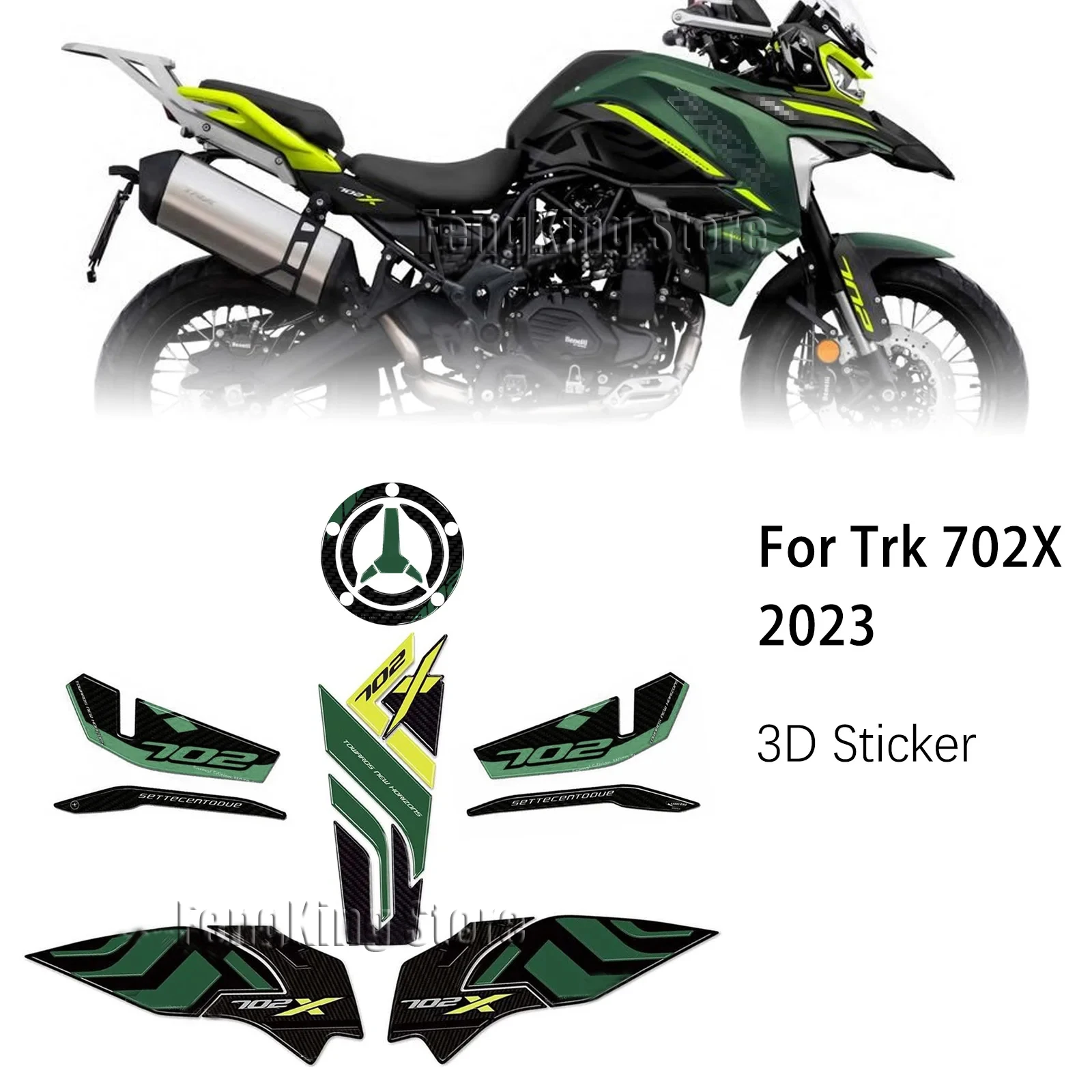 

Motorcycle Trk702x Accessories 3D Gel Epoxy Resin Sticker Tank Pad Protection Kit For Benelli TRK 702X 2023-
