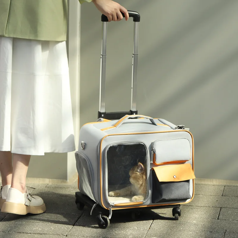 Pets Go Out with Portable Trolley Cases Suitcases Small Dogs Cats Can Use Bags High Appearance Cat Suitcase Travel Space Capsule