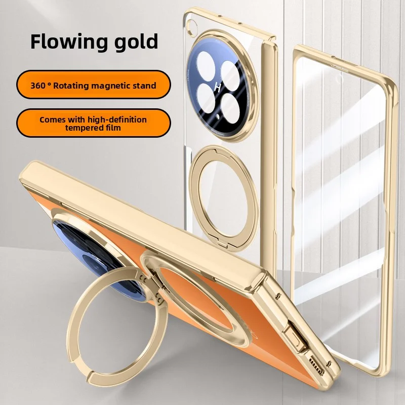 

For OPPO Find N6 Case Luxury Plating Magsafe Ring Stand Magnetic Protective Back Cover case For Find N6 Full Cover Phone Shell