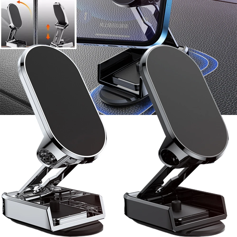 Strong Magnetic Folding Phone Holder 360° Rotation Car Phone Holder Polygonal Positioning Cradles For Car Car Phone Mount