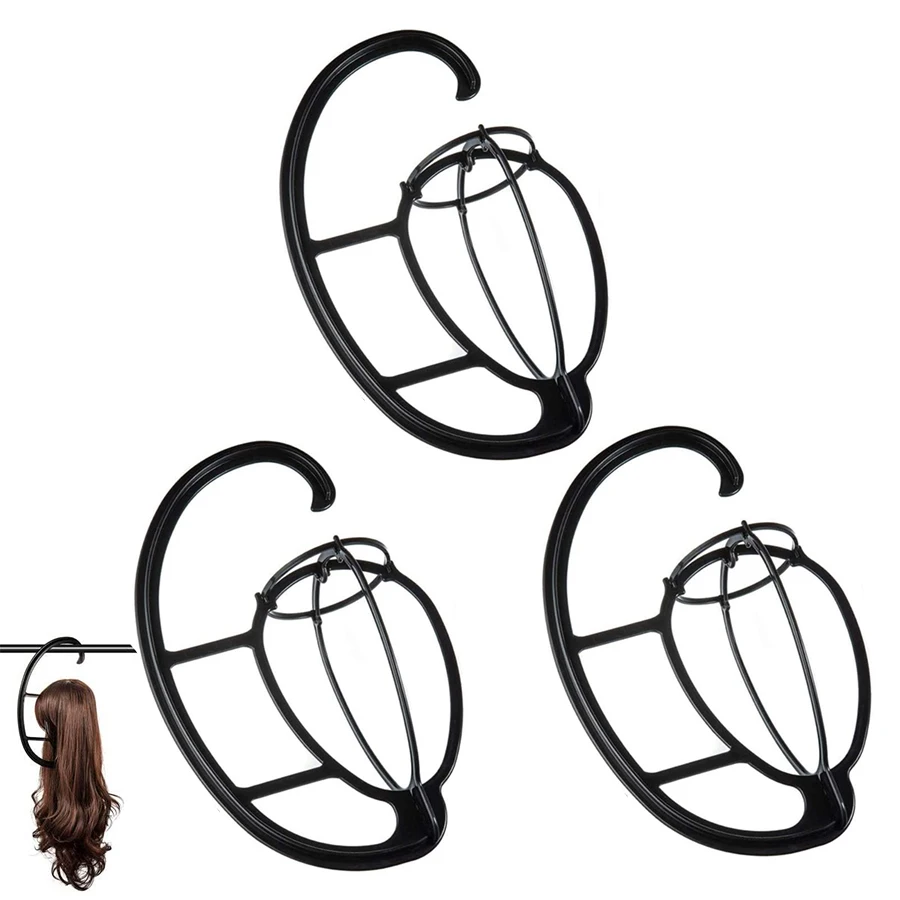 

15 Inch Wig Hanger, Portable Hanging Wig Holder Stand, Collapsible Wig Display Hanger, Wig Rack for Multiple Wigs and Hats