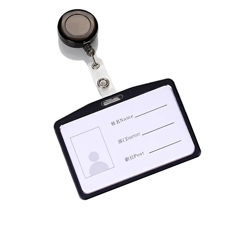 Titular de crachá retrátil para funcionários e enfermeiros, Name Tag Pass, titular do cartão de trabalho, Case Clip para trabalhadores, Working Permit Case Sleeve