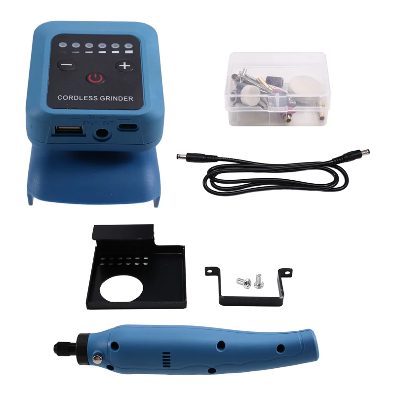 FYBL-80W Kit smerigliatrice elettrica a batteria Velocità senza carico fino a 18000 giri/min Smerigliatrice elettrica ricaricabile fai-da-te per batteria 18V-21V