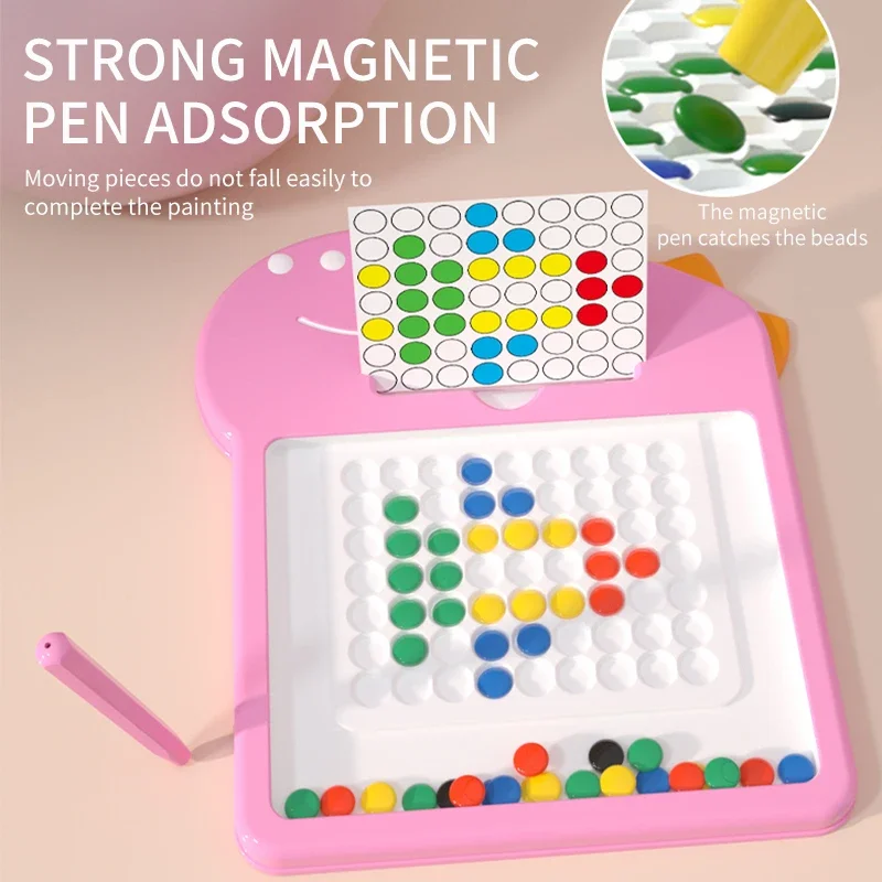 Stylo magnétique pour enfants, planche à dessin, puzzle, aimant magnétique, perle de pierre, formation de mise au point, jouet d'exercice de coordination