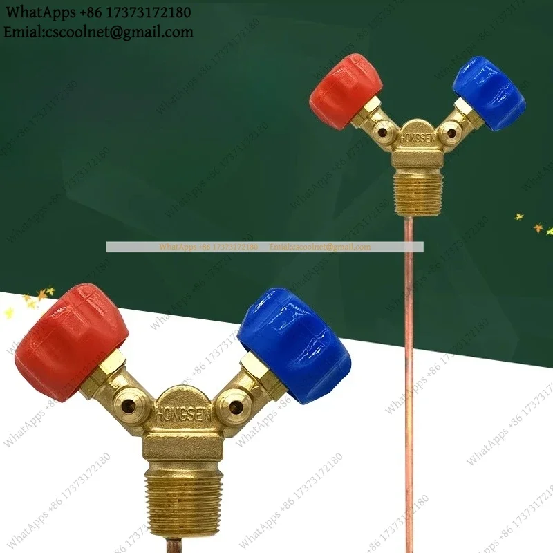 JS02 Refrigerant Recovery and Filling Special Cylinder Valve High Low Pressure Explosion-Proof Horn Valve Switch Hand Valve 1 PC