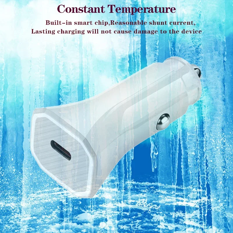 مربع تصميم 48 واط 1/2 ميناء شاحن سيارة فائق مع PD30W QC3.0 شحن سريع للغاية USB سيارة ولاعة السجائر محول للهواتف