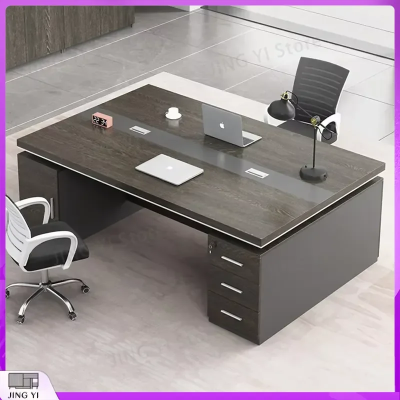 Modern Wooden Modular Two-Person Office Desk for Managers Supervisors Workstation Ergonomic Adjustable Height Desk for Office