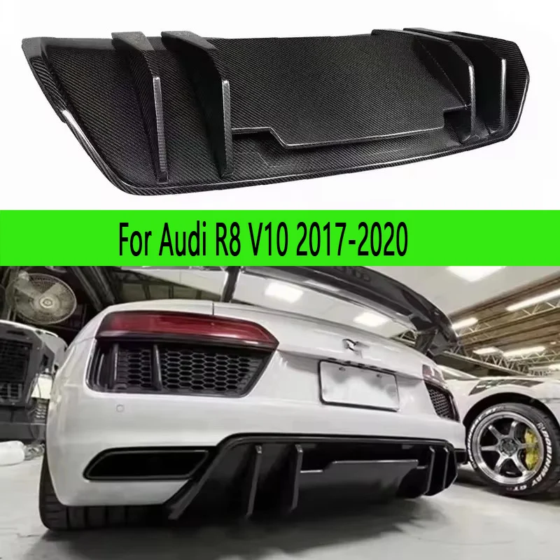 

For Audi R8 V10 2017-2020 Carbon Fiber Back lip Car Rear Bumper Diffuser Rear Splitters Spoiler Back lip body kit