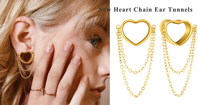 Casvort 2 Stück 4mm 6g Klassische Ohrgewichte mit Verschluss, Ohrhänger, Ohrplugs für Ohrläppchen, Edelstahl-Piercing-Körperschmuck – Detail 3