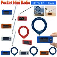 SI4732 0.5-108mhz Pocket Mini Radio 1.9inch IPS Screen FM/AM Radio with Ring Antenna All Band Radio Receiver HF SW MW VHF Radio