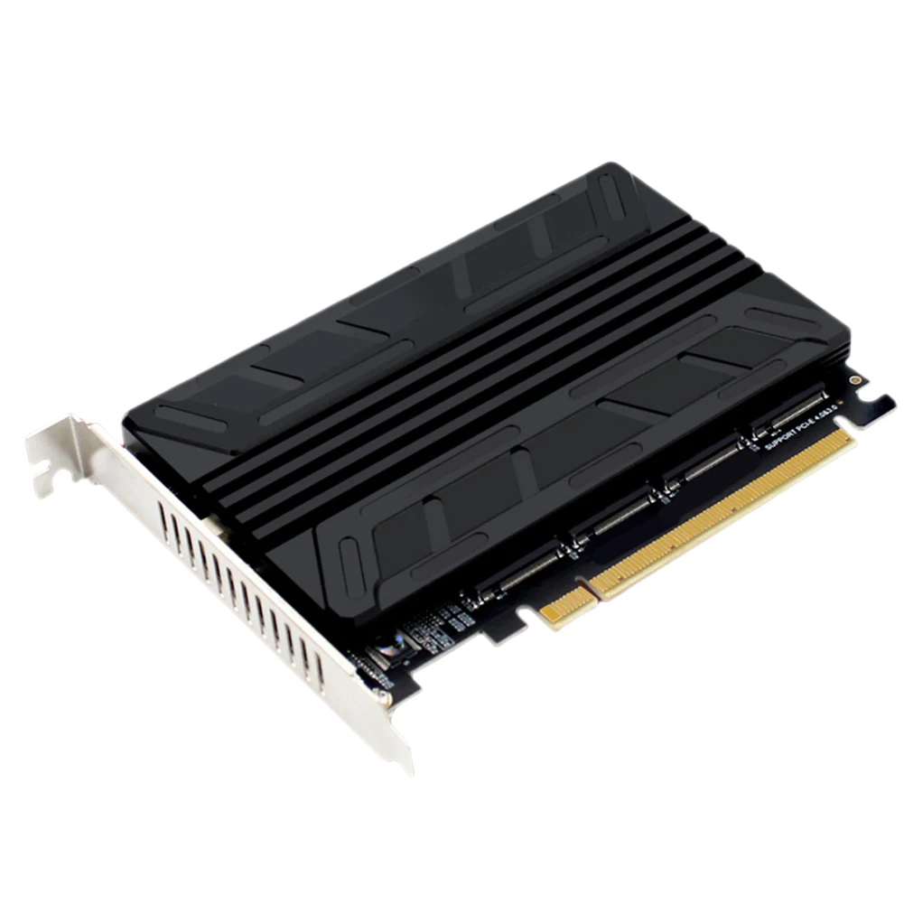

M.2 NVMe SSD To PCIE X16M Key Hard Drive Converter Reader 4 X 32Gbps Split Card Array Expansion Adapter Motherboard