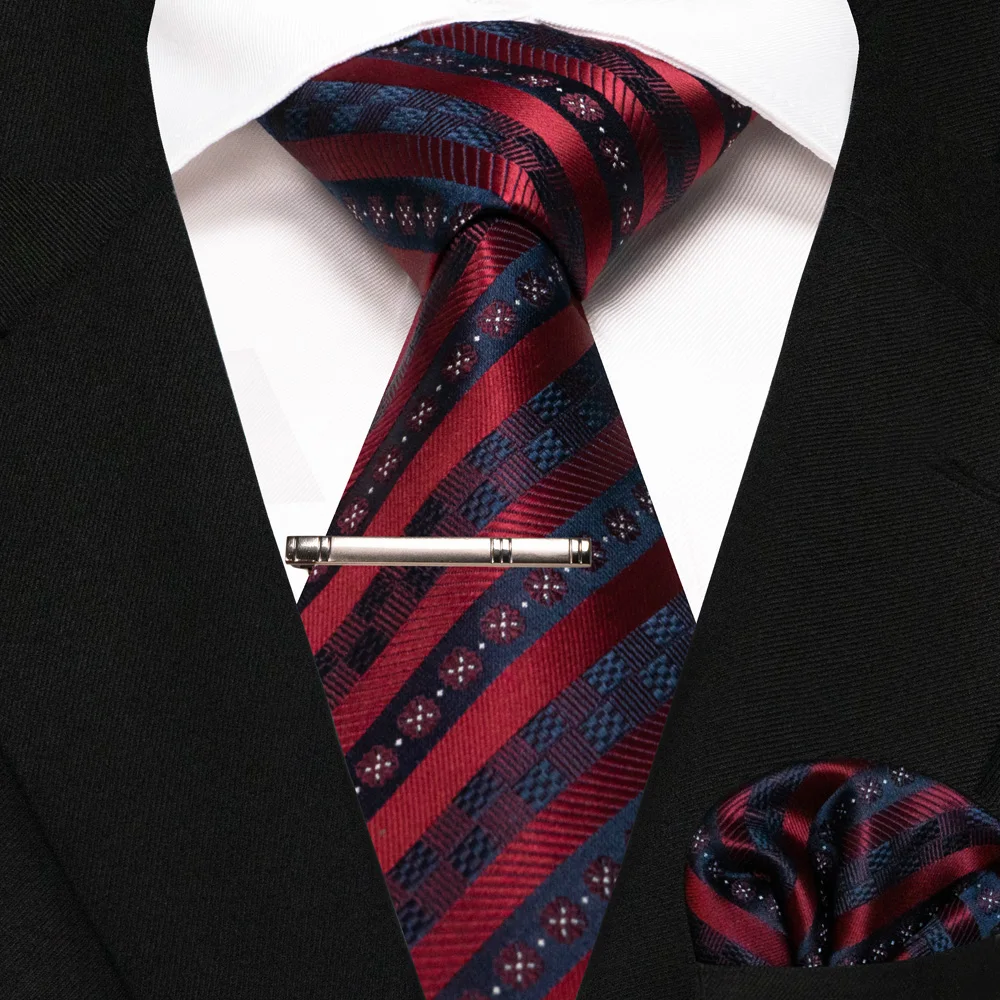 Grün Schwarz Plaid Streifen Krawatte für Männer Mode Seide Hochzeit Krawatte Einstecktuch Manschettenknopf Set Geschenk Herren Krawatte Business Party Zubehör – Detail 30