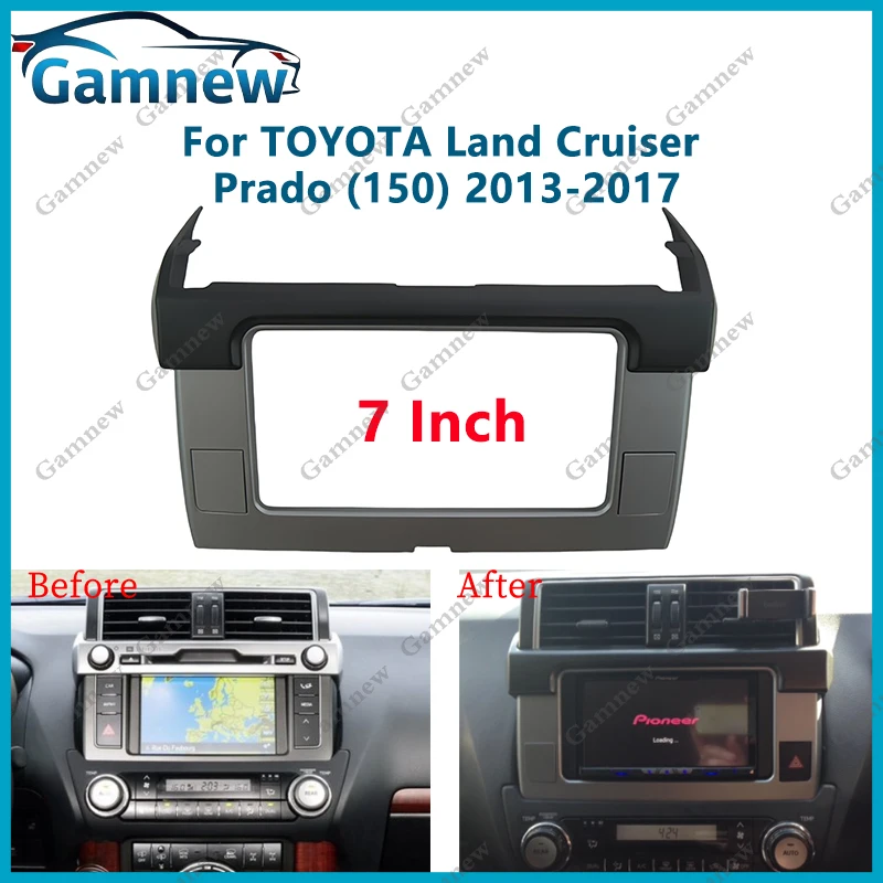 

7 inch 2DIN Car Fascia Radio Panel For TOYOTA Land Cruiser Prado (150) 2013-2017 Frame Kit Install Facia Face Plate