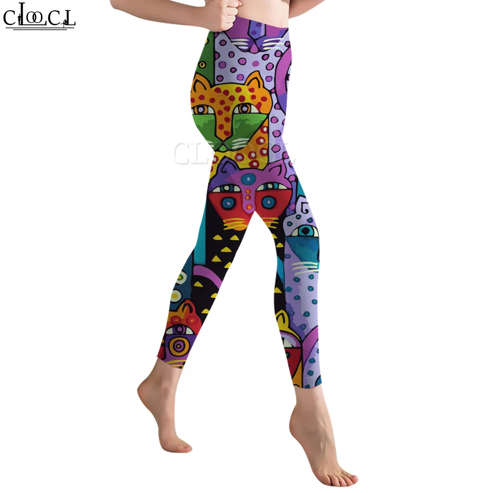 CLOOCL New Women Legging Colorful Cartoon Tiger Pattern 3D Printed Trousers for Female Workout Push Up Jogging High Waist Pants