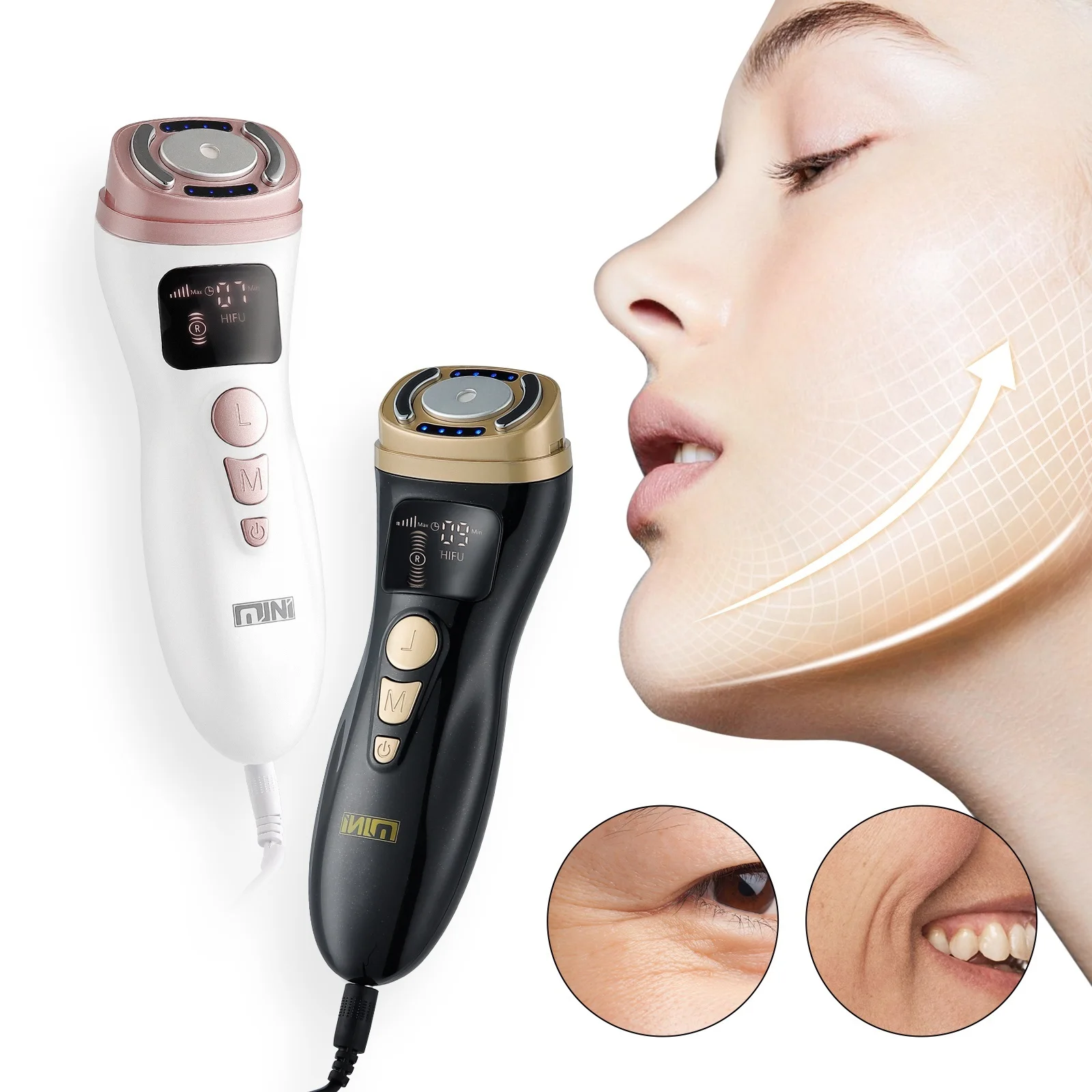 Mini HIFU Machine Ultrasonic RF EMS HIFU Facial Lifting Skin Tightening Device Face Chin Neck Eye Masażer przeciwzmarszczkowy do użytku domowego