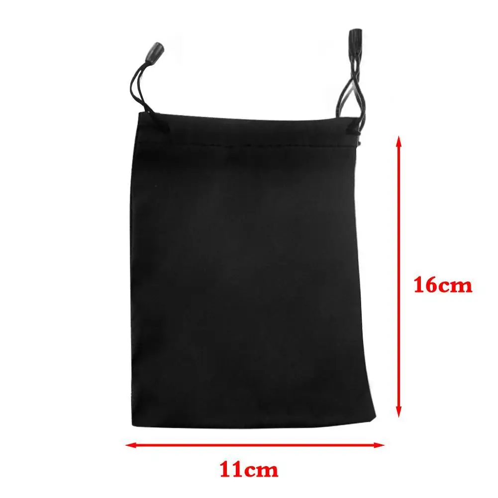 16 * 11cm Outdoor Tools Black Storage Bag Drawcord Harness Nylon Cloth Bag Black Waterproof Harness Bag Eye Mask Cloth Bag