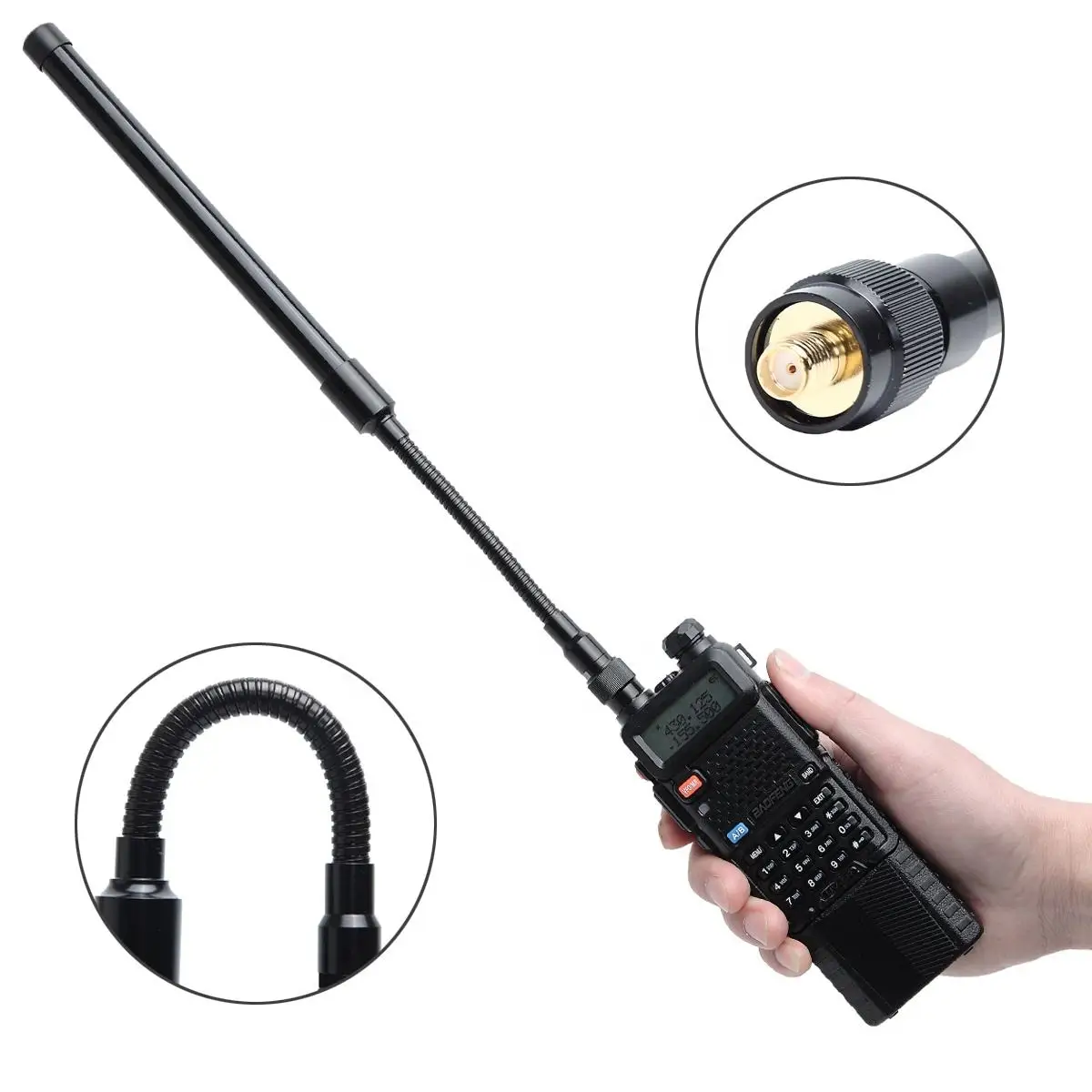 ABBREE AR-148 SMA-أنثى UV المزدوج معقوفة هوائي تكتيكي ل baofeng اسلكية تخاطب UV-5R 888S ثنائي النطاق 144/430Mhz Quansheng
