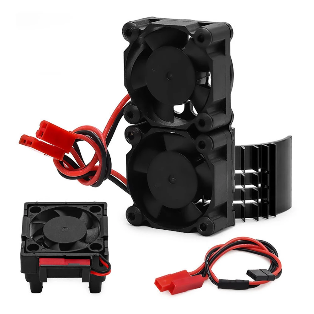RC VXL-3s ESC-koelventilatormotor Dubbele ventilatorset Compatibel Traxxas Slash 4x4 Stampede 4x4 Rustler 4x4 Hoss 4×4 Velineon koellichaam