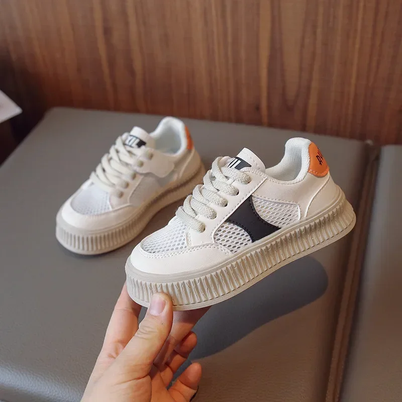 

Весенне-осенняя детская повседневная обувь, белая сетчатая школьная обувь для мальчиков и девочек, мягкие нескользящие резиновые повседневные детские кроссовки