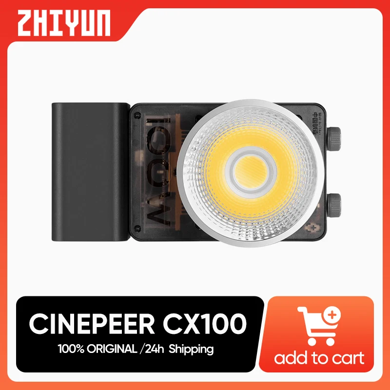 ZHIYUN Official CINEPEER CX100 100W Handheld Led COB Light 2700K 6200K Pocket Video Light Photo Fill Light Photography Lighting