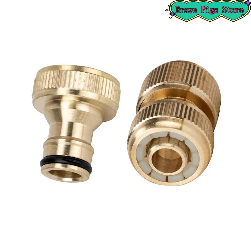 All-copper High-pressure Cleaner Standard 6/4 Pipe Fittings 2-piece Set Garden Quick Connectors Suitable For Car Wash Machines