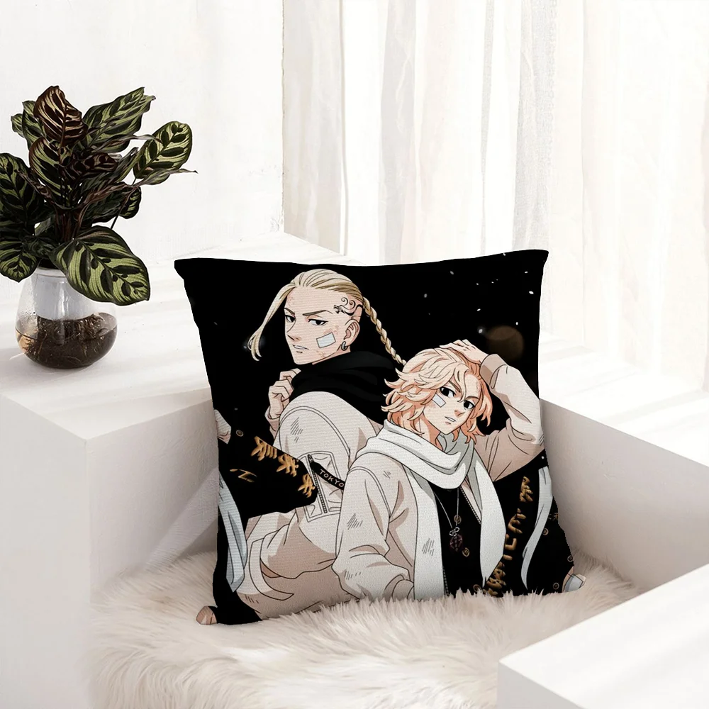 

Anime T-Tokyo Revengers Pillow Case Plush Fabric Soft Pillowcase Double Sided Print Sofa Cushion Cover Throw Pillow Cover