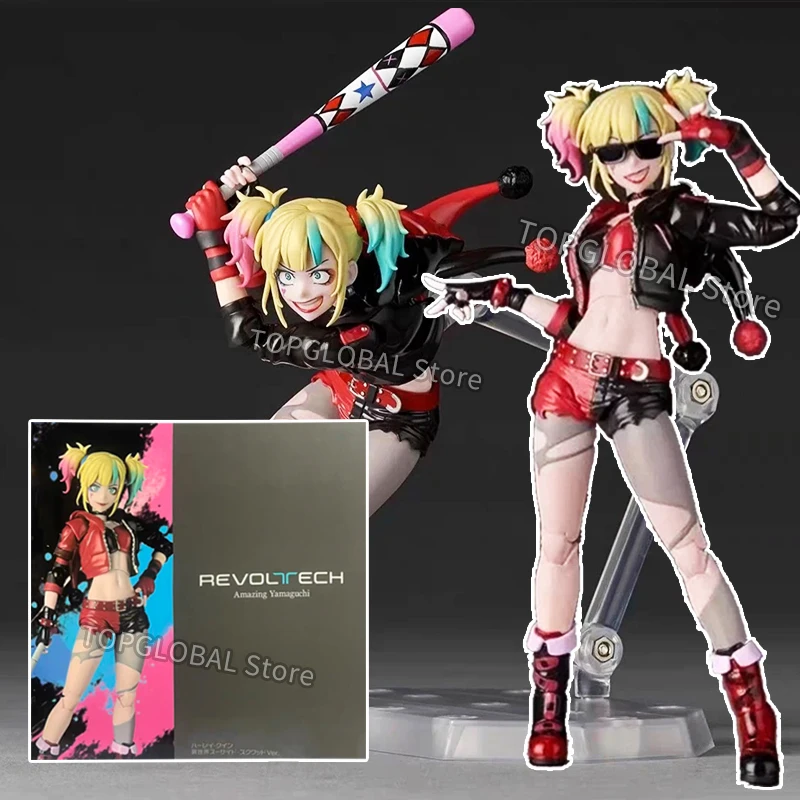 Neue Revoltech AMAZING YAMAGUCHI Harley Quinn Figur Kaiyodo Suicide Squad The Clown's Girl Anime Actionfigur KO Modell Spielzeug Geschenk