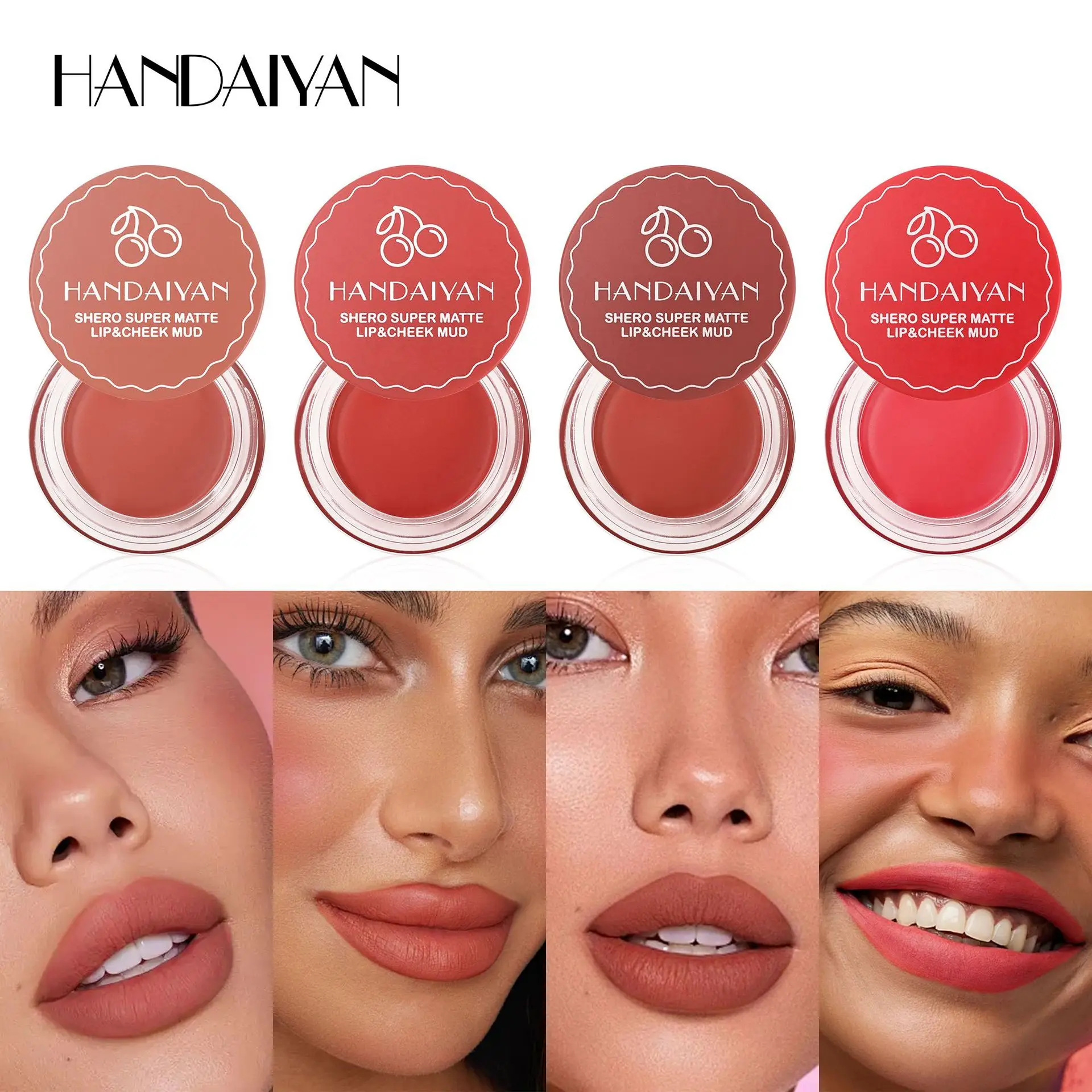 Premium Waterproof Matte Lip Mud Jar Lipstick Cheek Tint Long Lasting Easy Glide Smooth Velvet Finish Hydrating Lipgloss