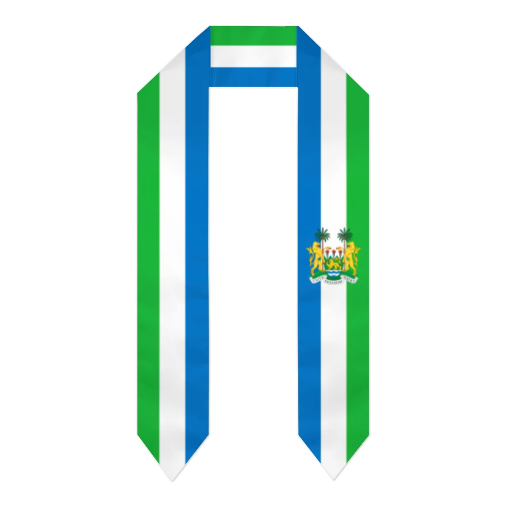 

Sierra Leone Flag Thick Graduation Sash Stole Scarf Double Sided Honor Stole For Graduation Students Class Of 2025