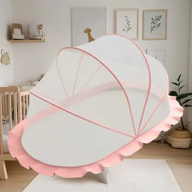 

Москитная сетка для детской кроватки: одиночная упаковка, необделенная пластиковая юрта, складной дизайн и чехол от солнца, идеальные аксессуары для детей